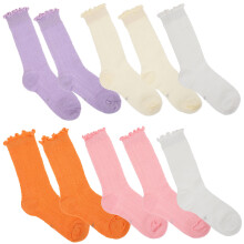 Girls Cotton Socks Assorted Color Mid Tube Design 5 Pairs