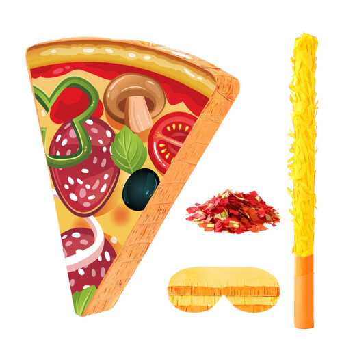 set a tema pizza con pinata, , bastoncino e benda