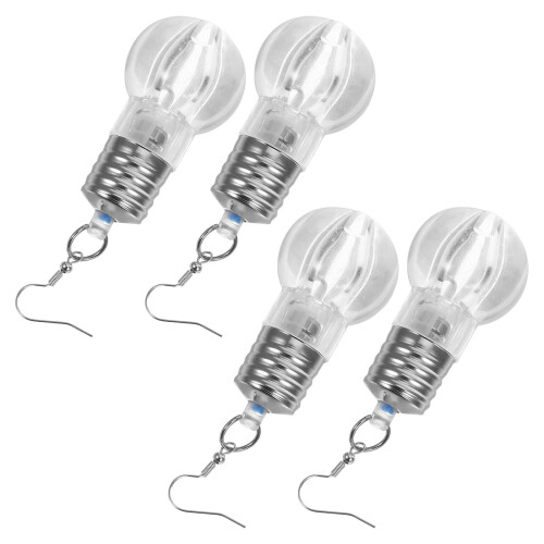 2 paia di orecchini a bulbo luminosi per feste