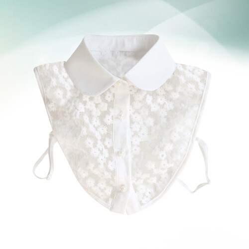 colletto donna staccabile in cotone e con fiorellini per blusa 2