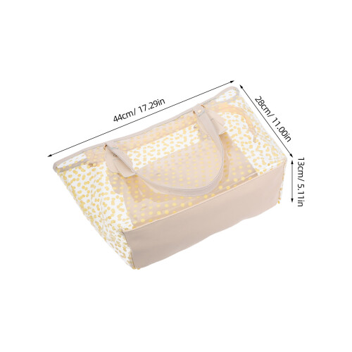 tote trasparente con cerniera, e portamonete beige 2