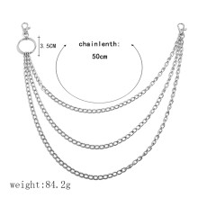 catena punk per vita in metallo 3 strati per jeans unisex