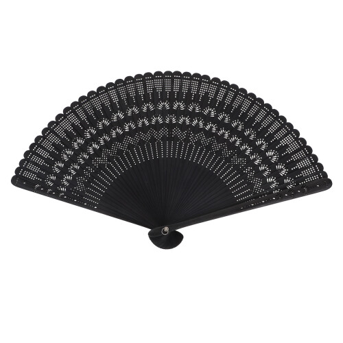 ventaglio pieghevole in e vintage nero 1