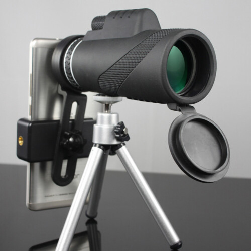 telescopio portatile 40x60 con treppiede e smartphone 2