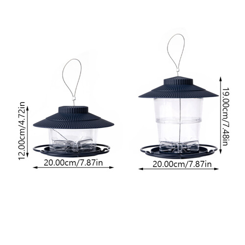 Blue Hanging Bird Feeder Stretchable Pc+pp Bird Food Storage Tray 1