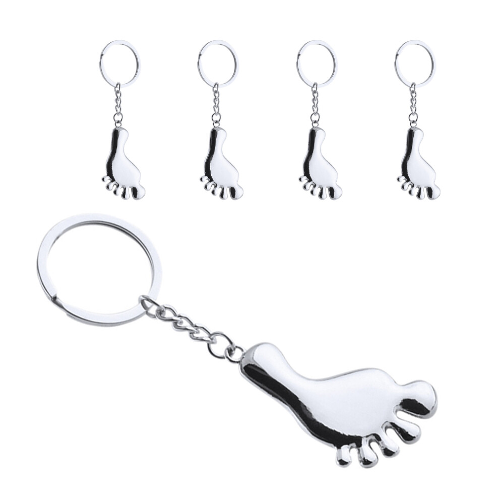 5 Stuks Voetvormige Sleutelhanger, Fijne Voetafdruk, Bedel-image