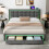 Grey Velvet King Size Storage Bed, LED Headboard 3