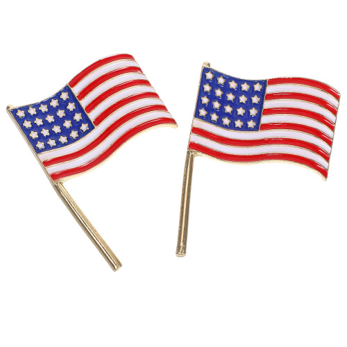 2 emaillen Amerikaanse reverspelden met , rood wit