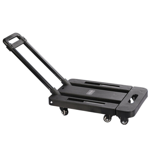 1pc Office Folding Cart Foldable Trailer Good Moving Tool Mute Trolley 2