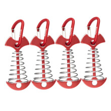 4Pcs Fish Bone Tent Stakes Lightweight Ground Pegs For Camping Retractable Spring Design Works With Varying Thicknesses