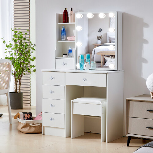Gifts Makeup Vanity Table with 6 Drawers & Mirror 1