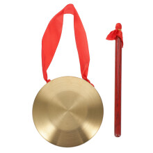 1 set traditionele Chinese gong percussie-instrument met hamer (goud)