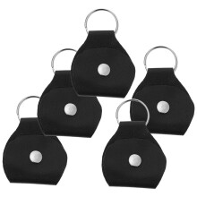 5St PU Zwarte Gitaar Picks Tas Met Sleutelhanger Gemakkelijk