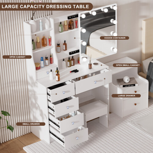 Gifts Makeup Vanity Table with 6 Drawers & Mirror