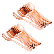 30 stuks plastic eenmalige dessertlepels roze