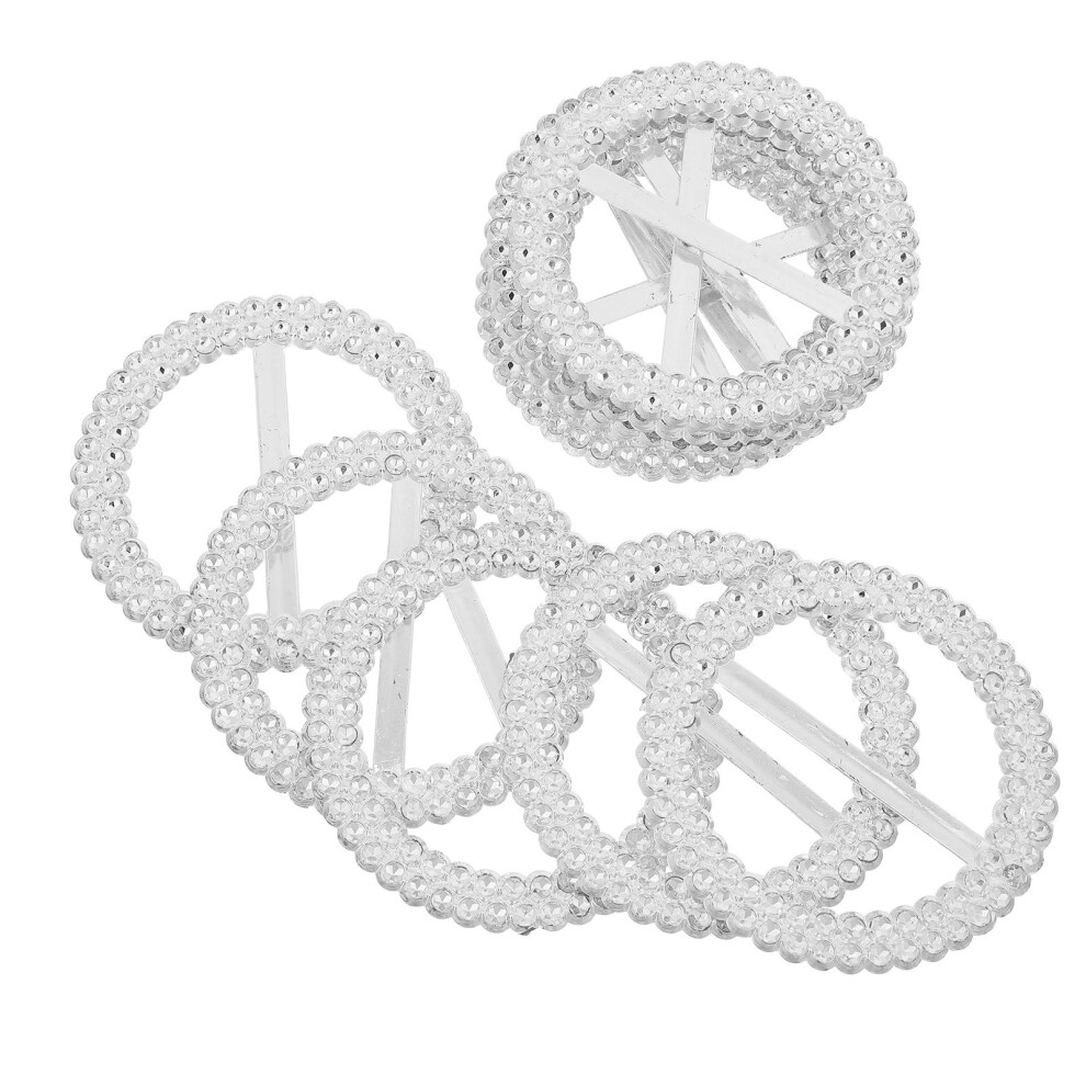 100 . Suwaki Do WstążKi Z Imitacją DiamentóW, Z Przyciskiem-image