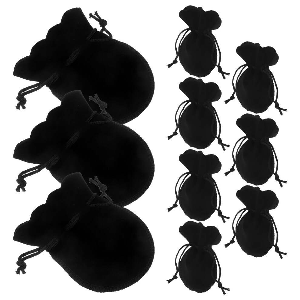 10 Szt. Czarnych WoreczkóW 7X9 Cm Z Kordem Na BiżUterię I Upominki-image