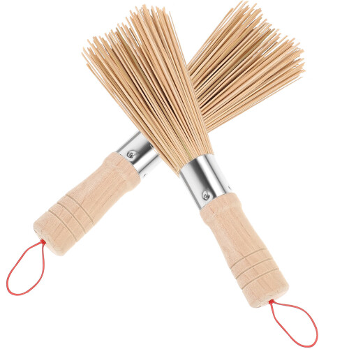 2Pcs Escova De Com Longo Para De Wok