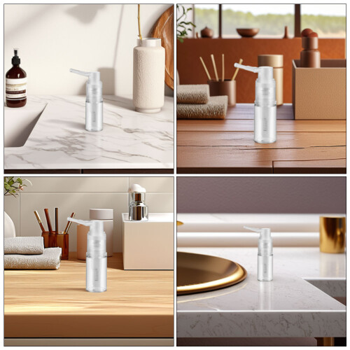 2 . frasco plástico 14 ml para pó e spray recarregável 2