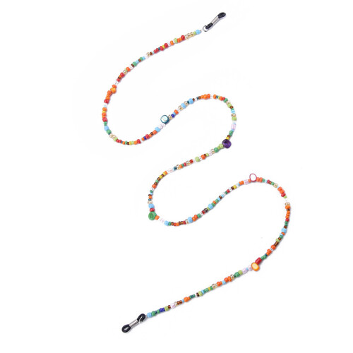 corrente com para óculos, cordão multicolorido