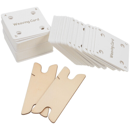 Conjunto de teares com lançadeira e cartões para tecelagem 2