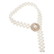 2Pièces Attaches Rideaux Élastiques Blancs Décor Perles Métal Élégant