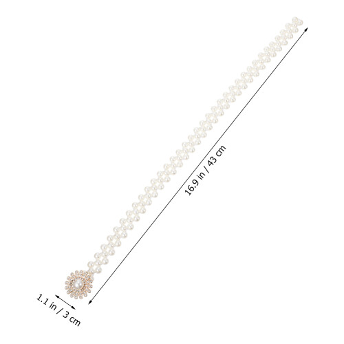 2Pièces Attaches Rideaux Élastiques Blancs Décor Perles Métal Élégant 1