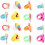 20 unid. anéis pvc com desenhos coloridos para 8