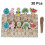 30 unid. de madeira com design , flamingo e 2