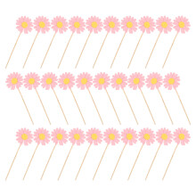 36Stk Rosa Daisy Cake Picks Papier Für Kuchen- Und Cupcake