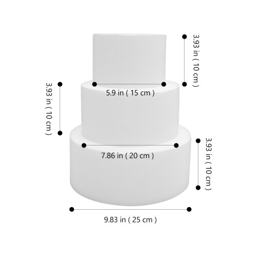 3Pcs Bolo Espuma Falsa Reutilizáveis Para Vitrine E Confeitaria 1