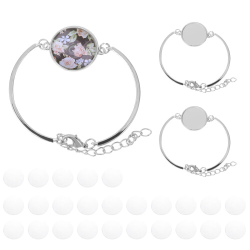 25 peças de para pulseira com cabochão e 2