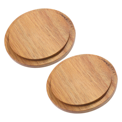 2 Pcs Tampa De Madeira Para Café E , Diâmetro 7,2 Cm