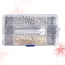 kit 400 ilhós 5 mm metálicos com ferramentas para roupas e artesanato