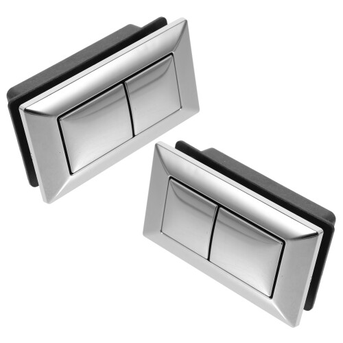 2Pcs Durable ABS Toilet Water Tank Push Button Dual Flush Black