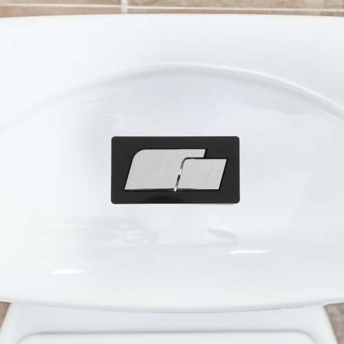2Pcs Durable ABS Toilet Water Tank Push Button Dual Flush Black 1