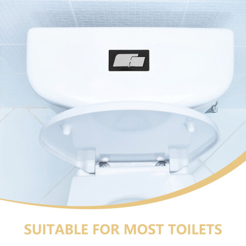2Pcs Durable ABS Toilet Water Tank Push Button Dual Flush Black 2