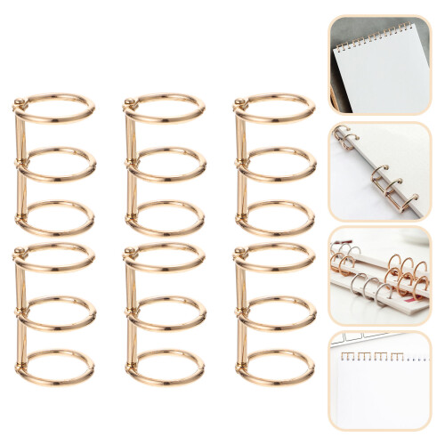 6 unid. argolas metálicas para caderno com folhas ( ) 1