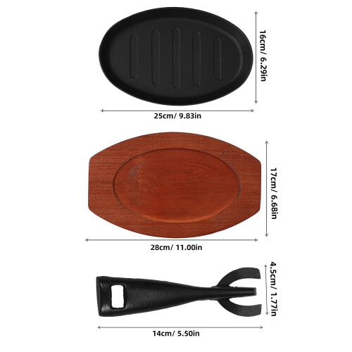 conjunto frigideiras 10 polegadas com base madeira 1