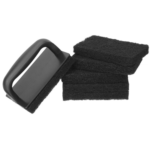 conjunto grade churrasco com esponja e cabo espuma para limpeza