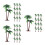 45 unid. de coqueiros plástico para decoração tropical 5