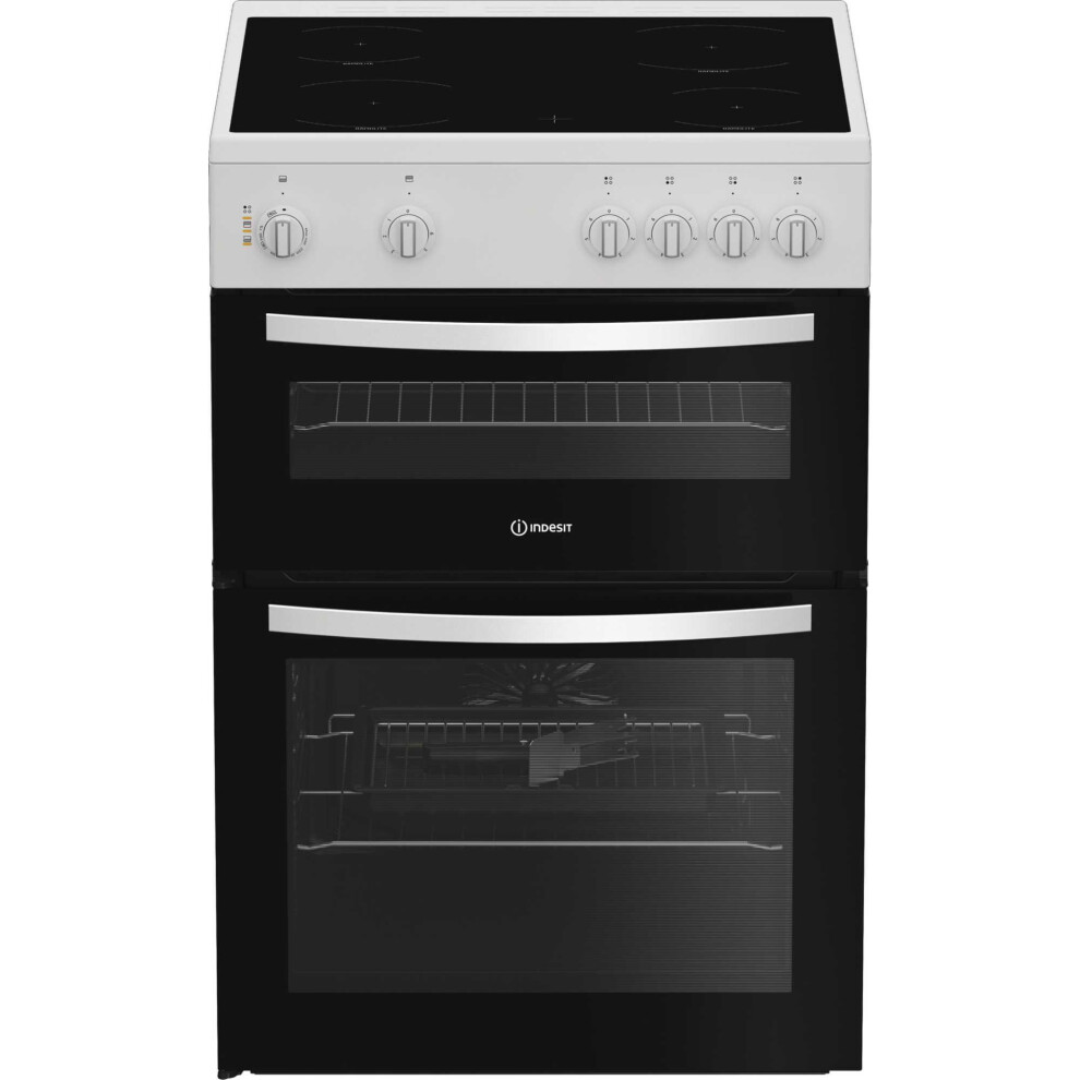 Indesit 60Cm Electric Cooker With Ceramic Hob - A Rated White