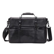 1Stk Schwarze PU Leder Business Schultertasche Crossbody Herren