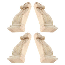 4 stücke holzkonsole, hellgelb, für tür- und raumverzierung