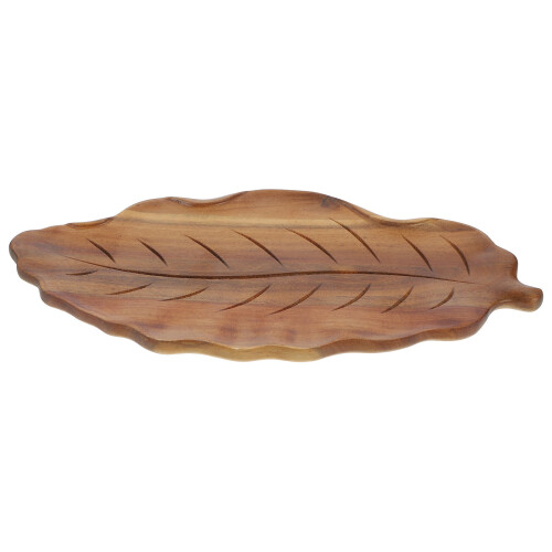 Blattförmiges Holztablett Für Snacks Und Kuchen 1