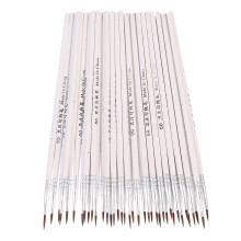 100Stk Detail Malpinsel Nylon Haar Weiß Kunst Pinsel Holz Malen