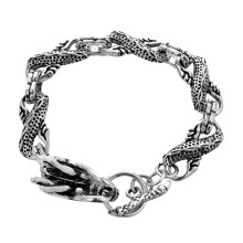leuchtendes drachenarmband mit drachenkopf für herren