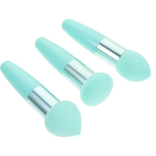 3 make-up-schwämmchen, foundation- und puderpinsel