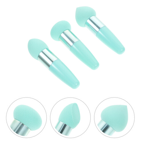 3 make-up-schwämmchen, foundation- und puderpinsel 2