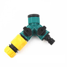 2 Wasserschlauch Adapter Kunststoff Y-T- Mit Schalter
